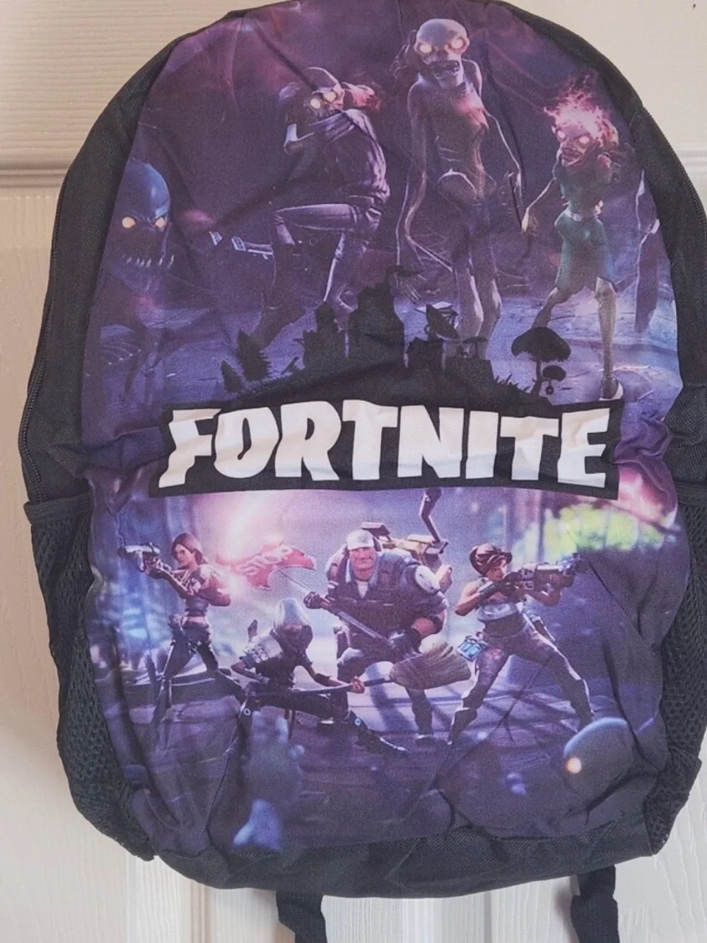 Kids Black & Purple Graphic Backpack - Official Gaming Design